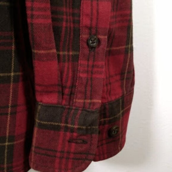 Faded Glory Mens 2XL Red/Black Plaid Long-sleeve Flannel Shirt Button Collar - Picture 9 of 12